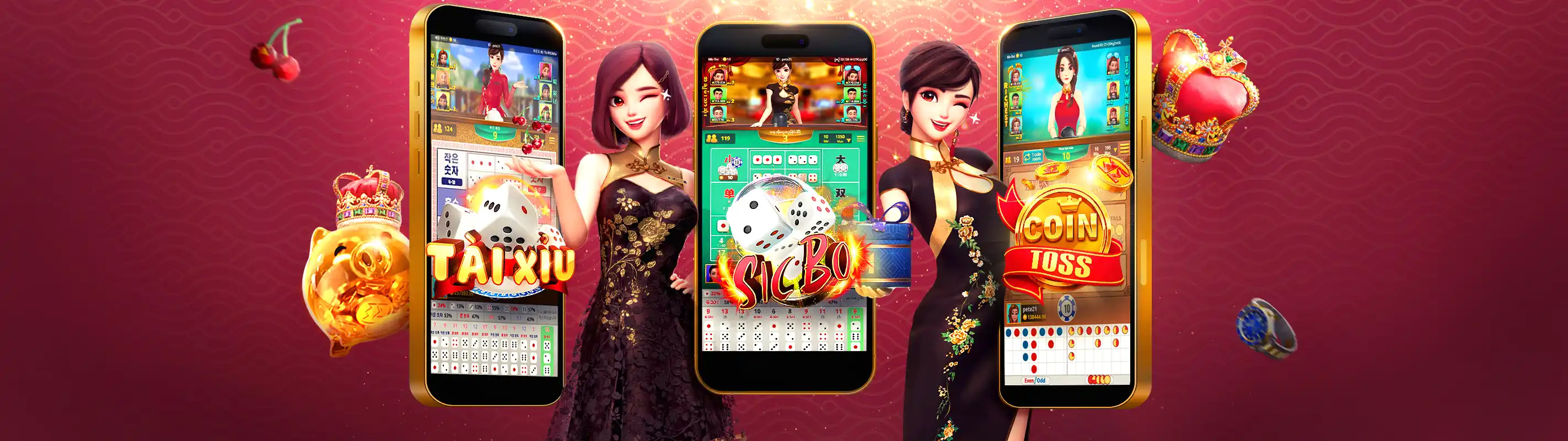 Hình ảnh game Tài Xỉu vvvwin với ba viên xúc xắc và các cửa cược, thể hiện sự hồi hộp và cơ hội chiến thắng.